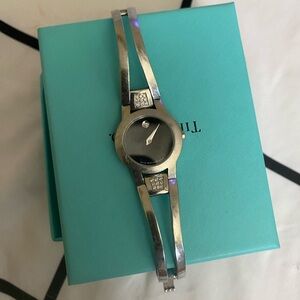 Movado Silver Watch with Sleek Design